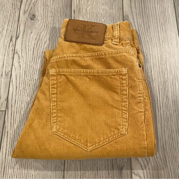 Calvin Klein Jeans Corduroy Pants Juniors 3 Low Rider Straight Button Fly Camel - Picture 15 of 15